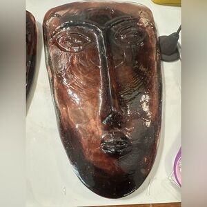 Sky dreamer Abstract Brown Glass Face Wall Art